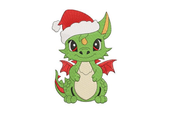 Dragon Christmas: A Charming, Gift-Ready Embroidery Design