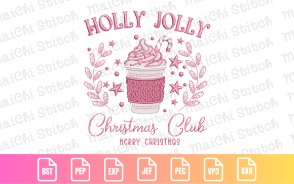 Pink Holiday Drink: A Festive Embroidery Design Review