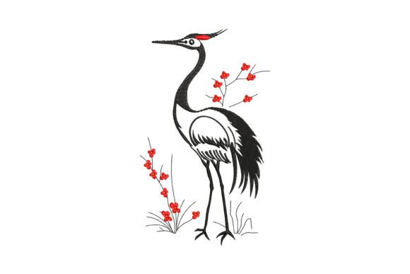 Red Crowned Crane Bird Embroidery Design: A Seller’s Perspective